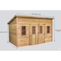 Habrita Abris de jardin en bois Marron Bois massif 14.44m²