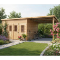 Habrita Abris de jardin en bois Marron Bois massif 28m²