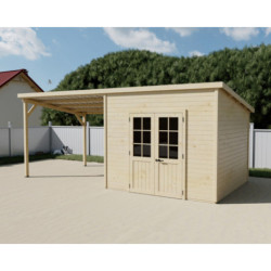 Habrita Abris de jardin en bois Marron Bois massif 18m²