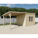 Habrita Abris de jardin en bois Marron Bois massif 18m²