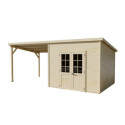 Habrita Abris de jardin en bois Marron Bois massif 18m²