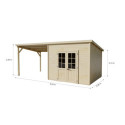 Habrita Abris de jardin en bois Marron Bois massif 18m²