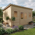 Habrita Abris de jardin en bois Marron Bois massif 10.64m²