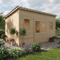 Habrita Abris de jardin en bois Marron Bois massif 10.64m²