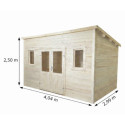 Habrita Abris de jardin en bois Marron Bois massif 10.64m²