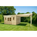 Habrita Abris de jardin en bois Marron Bois massif 21m²