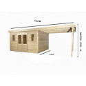 Habrita Abris de jardin en bois Marron Bois massif 21m²
