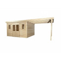 Habrita Abris de jardin en bois Marron Bois massif 21m²