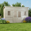 Habrita Abris de jardin en bois Marron Bois massif 14.44m²