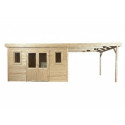 Habrita Abris de jardin en bois Marron Bois massif 28m²