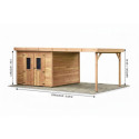 Habrita Abris de jardin en bois Marron Bois massif 18.36m²