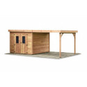 Habrita Abris de jardin en bois Marron Bois massif 18.36m²