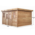 Habrita Abris de jardin en bois Marron Bois massif 10.64m²