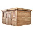 Habrita Abris de jardin en bois Marron Bois massif 10.64m²