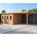 Habrita Abris de jardin en bois Marron Bois massif 21.4m²