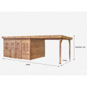 Habrita Abris de jardin en bois Marron Bois massif 21.4m²
