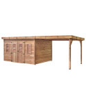 Habrita Abris de jardin en bois Marron Bois massif 21.4m²
