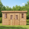 Habrita Abris de jardin en bois Marron Bois massif 14.44m²