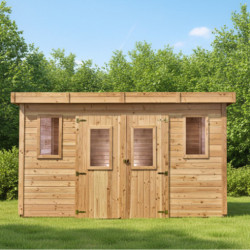 Habrita Abris de jardin en bois Marron Bois massif 14.44m²
