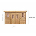 Habrita Abris de jardin en bois Marron Bois massif 14.44m²