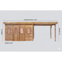 Habrita Abris de jardin en bois Marron Bois massif 28.5m²