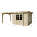 Habrita Abris de jardin en bois Marron Bois massif 18.4m²