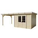 Habrita Abris de jardin en bois Marron Bois massif 18.4m²