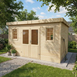 Habrita Abris de jardin en bois Marron Bois massif 10.64m²