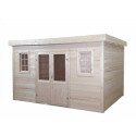 Habrita Abris de jardin en bois Marron Bois massif 10.64m²