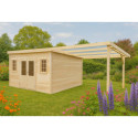Habrita Abris de jardin en bois Marron Bois massif 21.4m²