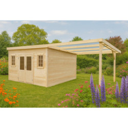 Habrita Abris de jardin en bois Marron Bois massif 21.4m²