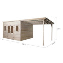 Habrita Abris de jardin en bois Marron Bois massif 21.4m²