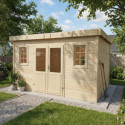 Habrita Abris de jardin en bois Marron Bois massif 14.44m²