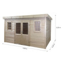 Habrita Abris de jardin en bois Marron Bois massif 14.44m²