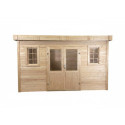 Habrita Abris de jardin en bois Marron Bois massif 14.44m²