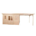 Habrita Abris de jardin en bois Marron Bois massif 28.5m²