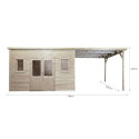 Habrita Abris de jardin en bois Marron Bois massif 28.5m²