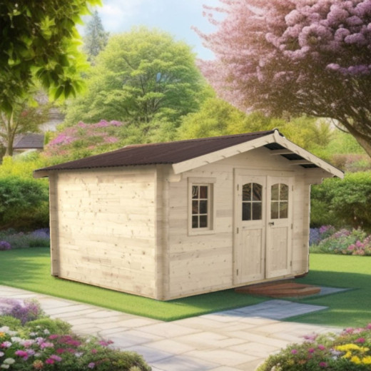 Habrita Abris de jardin en bois Marron Bois massif 10.89m²