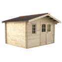 Habrita Abris de jardin en bois Marron Bois massif 10.89m²