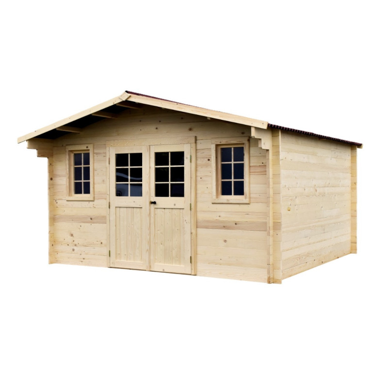 Habrita Abris de jardin en bois Marron Bois massif 14.44m²