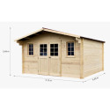 Habrita Abris de jardin en bois Marron Bois massif 14.44m²