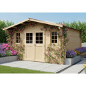 Habrita Abris de jardin en bois Marron Bois massif 14.44m²
