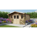 Habrita Abris de jardin en bois Marron Bois massif 14.44m²
