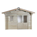 Habrita Abris de jardin en bois Marron Bois massif 10.5m²