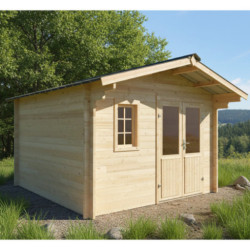 Habrita Abris de jardin en bois Marron Bois massif 10.89m²
