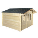 Habrita Abris de jardin en bois Marron Bois massif 10.89m²