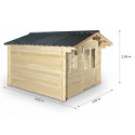 Habrita Abris de jardin en bois Marron Bois massif 10.89m²