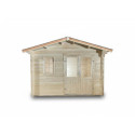 Habrita Abris de jardin en bois Marron Bois massif 10.89m²