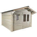 Habrita Abris de jardin en bois Marron Bois massif 10.89m²