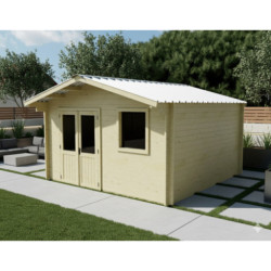 Habrita Abris de jardin en bois Marron Bois massif 14.44m²